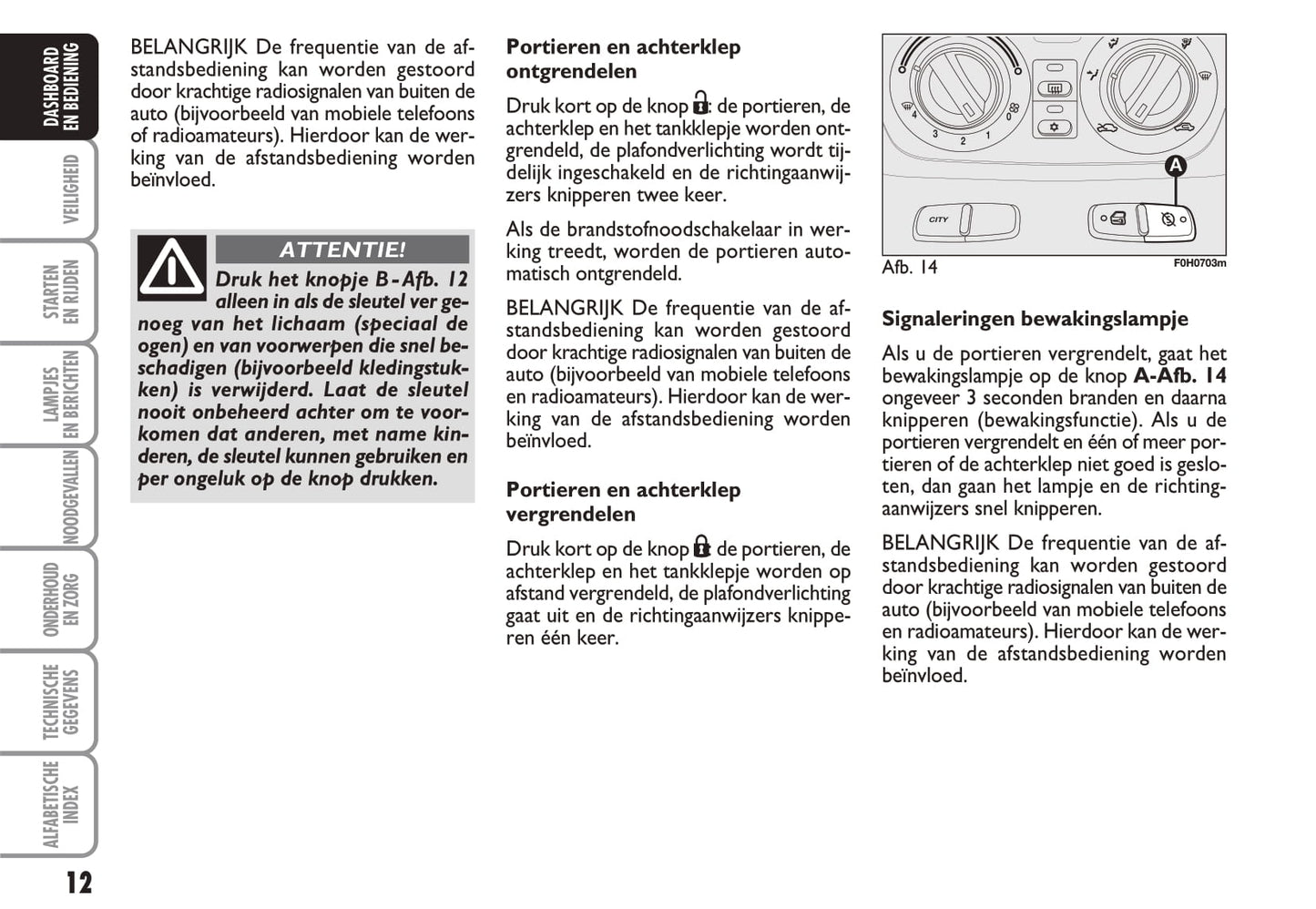 2010-2011 Fiat Idea Owner's Manual | Dutch