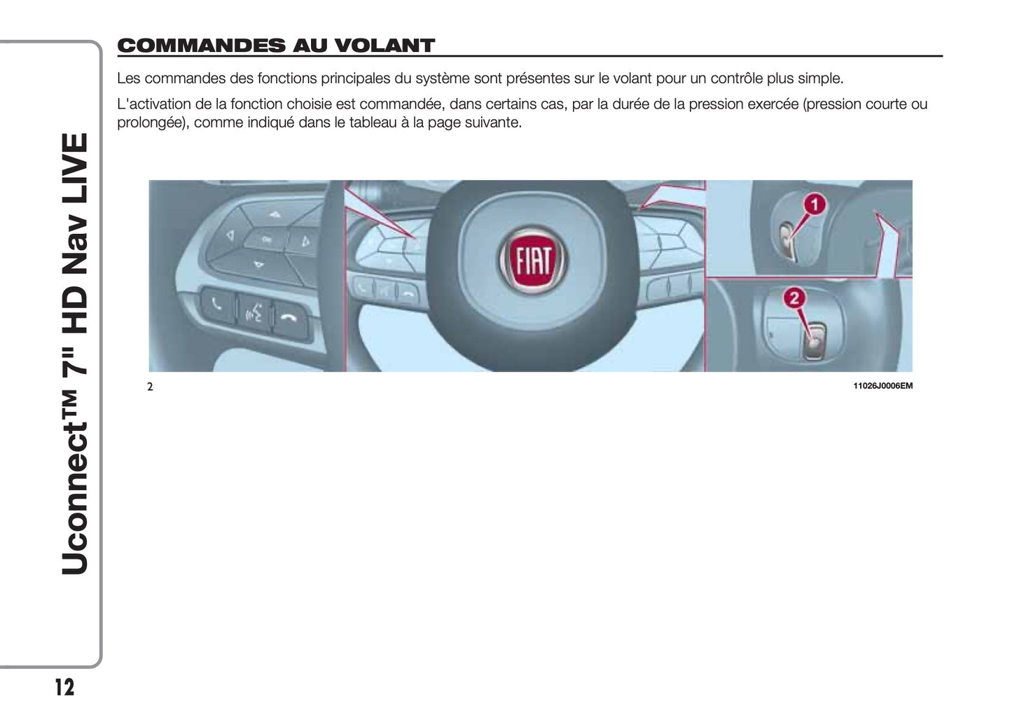 Fiat Tipo Uconnect HD Nav Live Guide d'utilisation 2016 - 2018