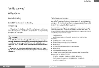 2008-2009 Seat Toledo Owner's Manual | Dutch