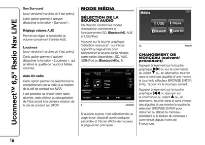 Alfa Romeo Giulietta Uconnect Radio Nav 6.5 Guide d'utilisation 2016 - 2023