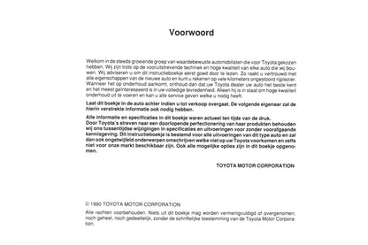 1990-1991 Toyota Starlet Gebruikershandleiding | Nederlands