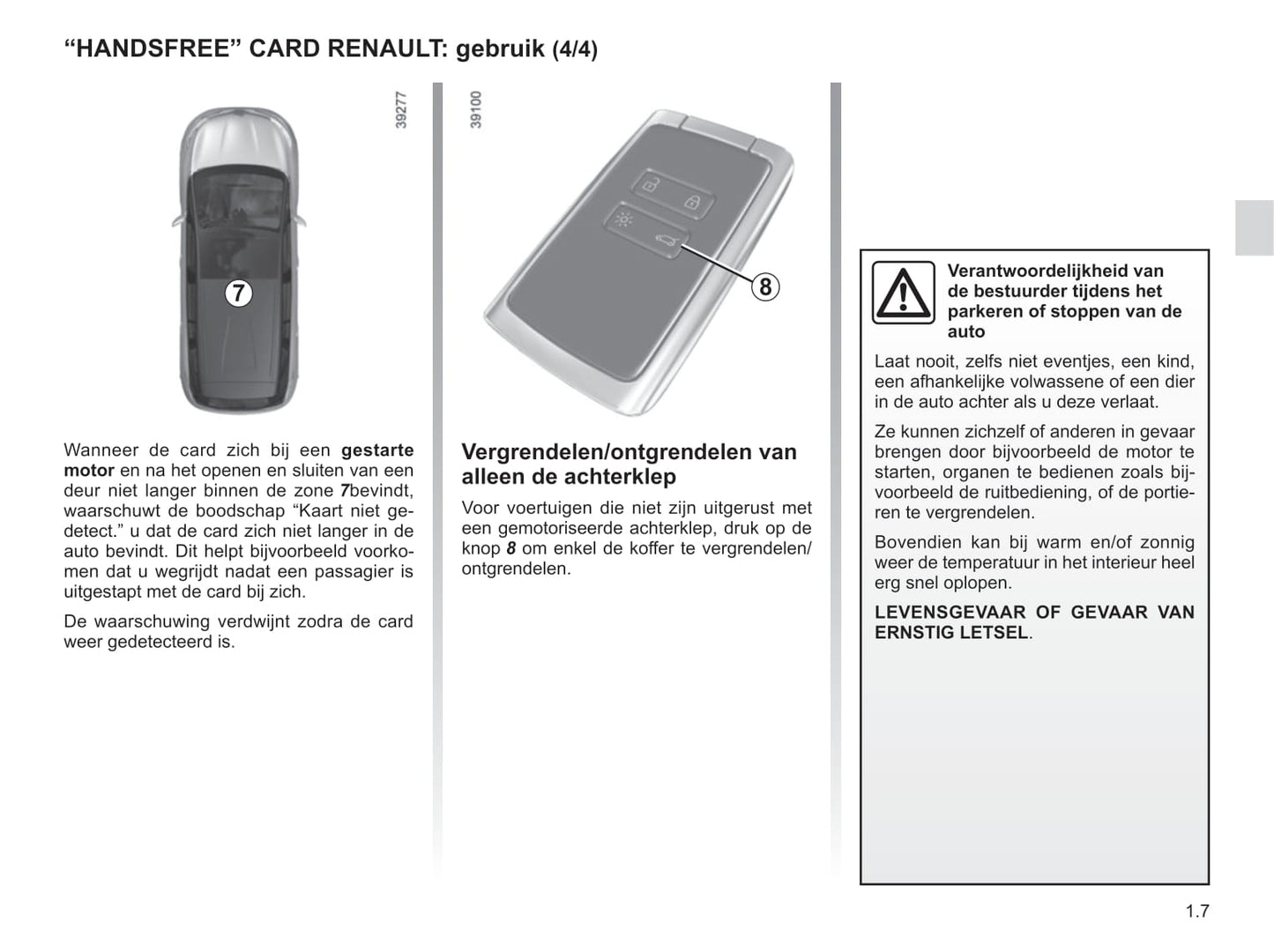 2018-2019 Renault Espace Bedienungsanleitung | Niederländisch