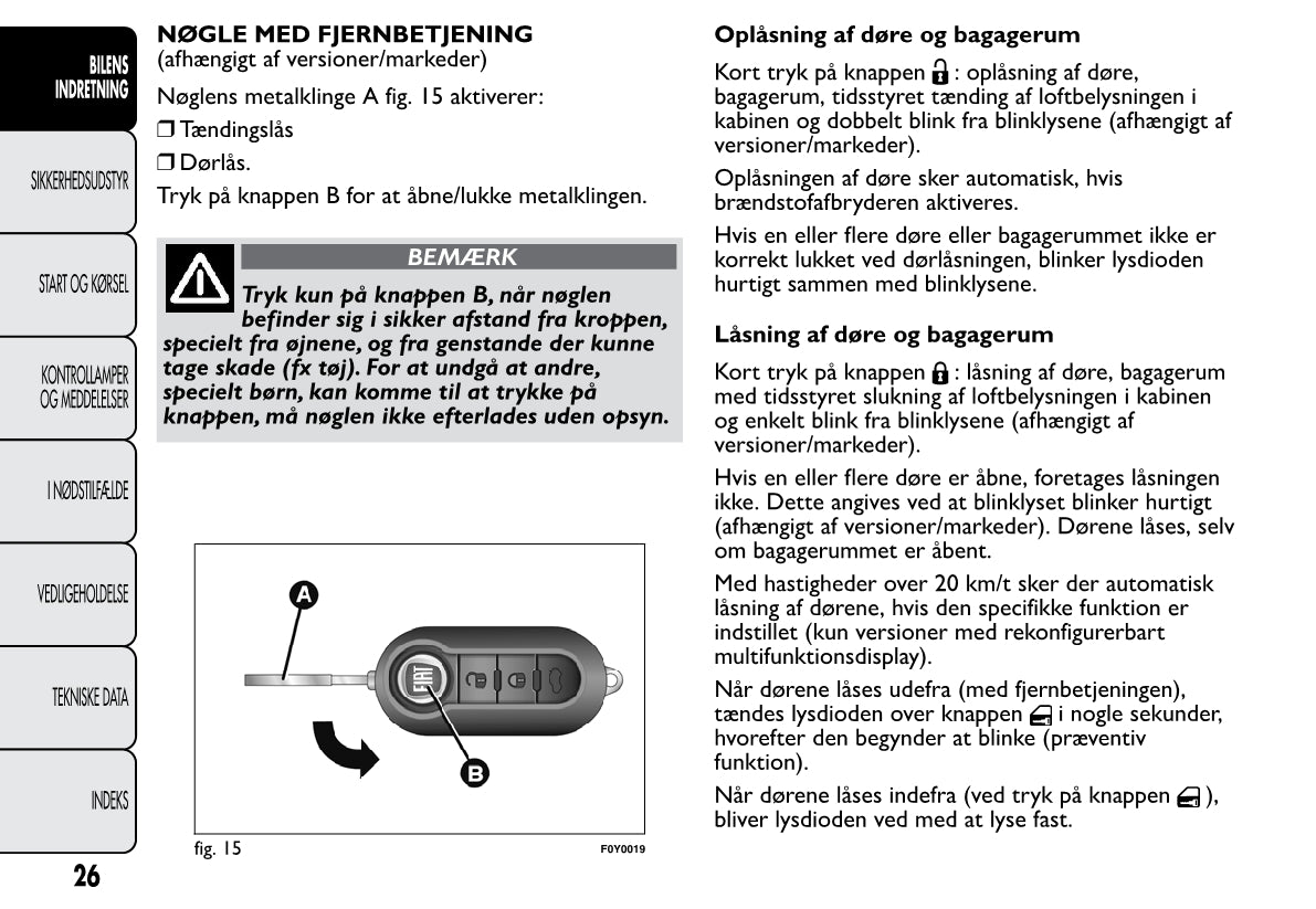 2012-2014 Fiat 500L Gebruikershandleiding | Dansk