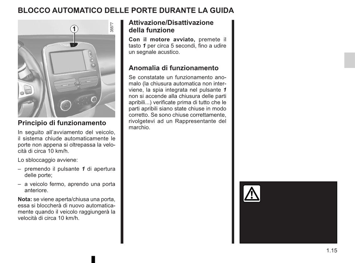 2015-2016 Renault Clio Owner's Manual | Italian