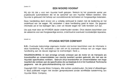 2000-2004 Hyundai Santa Fe Gebruikershandleiding | Nederlands