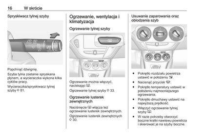 2016 Opel Adam Owner's Manual | Polish