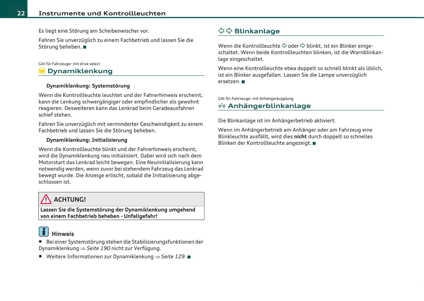 2007-2011 Audi A4 Owner's Manual | German