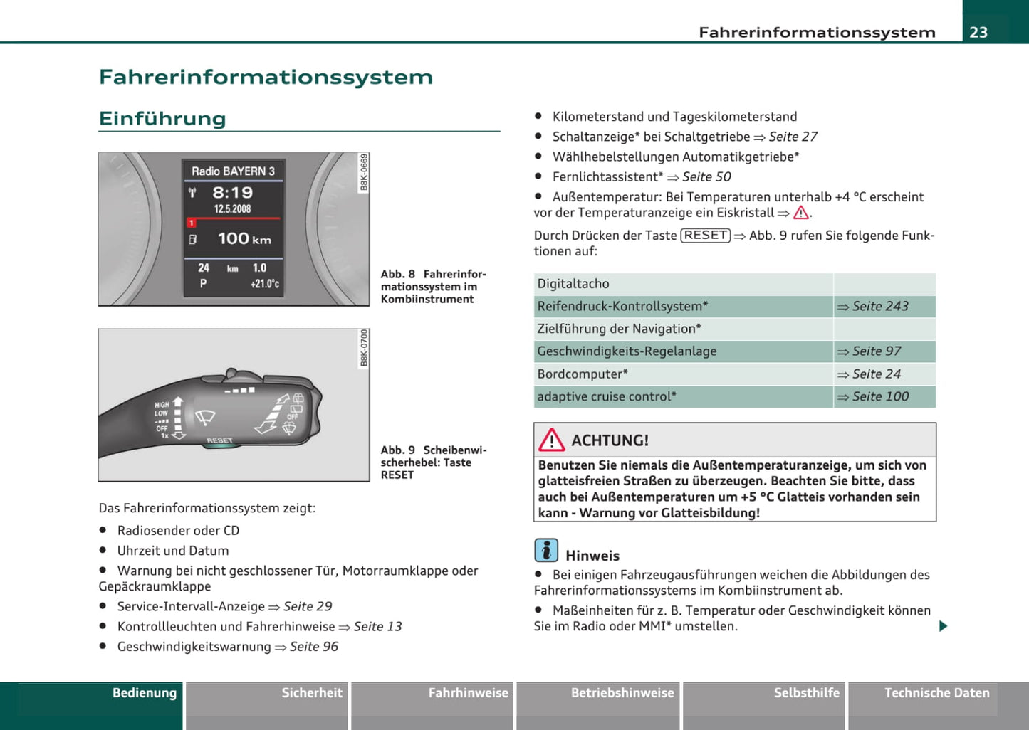 2007-2011 Audi A4 Owner's Manual | German