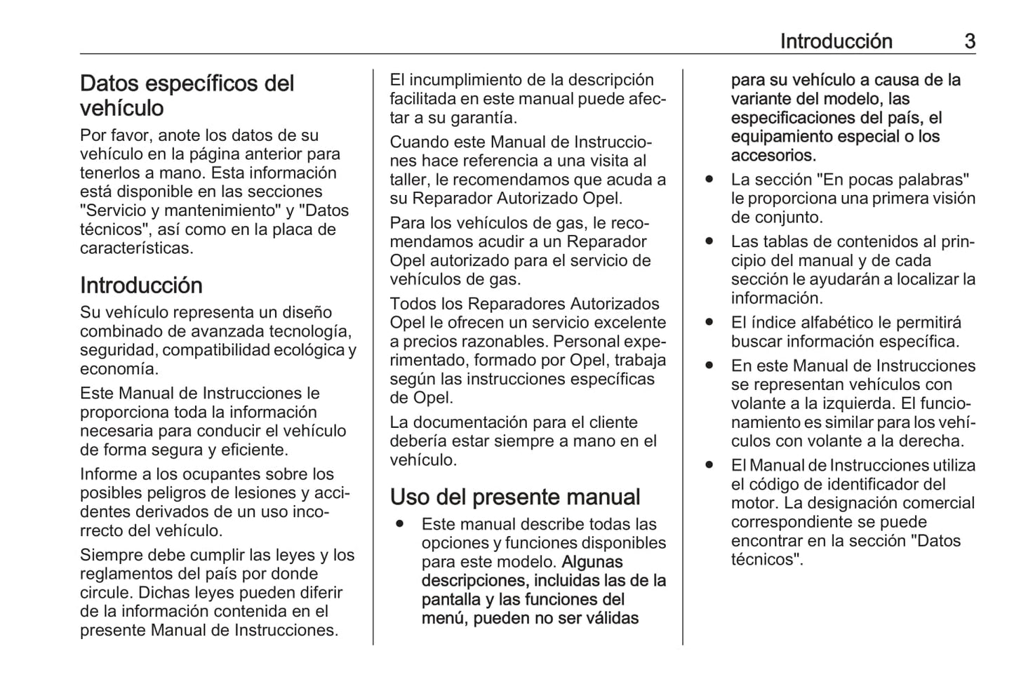 2017 Opel Combo Owner's Manual | Spanish