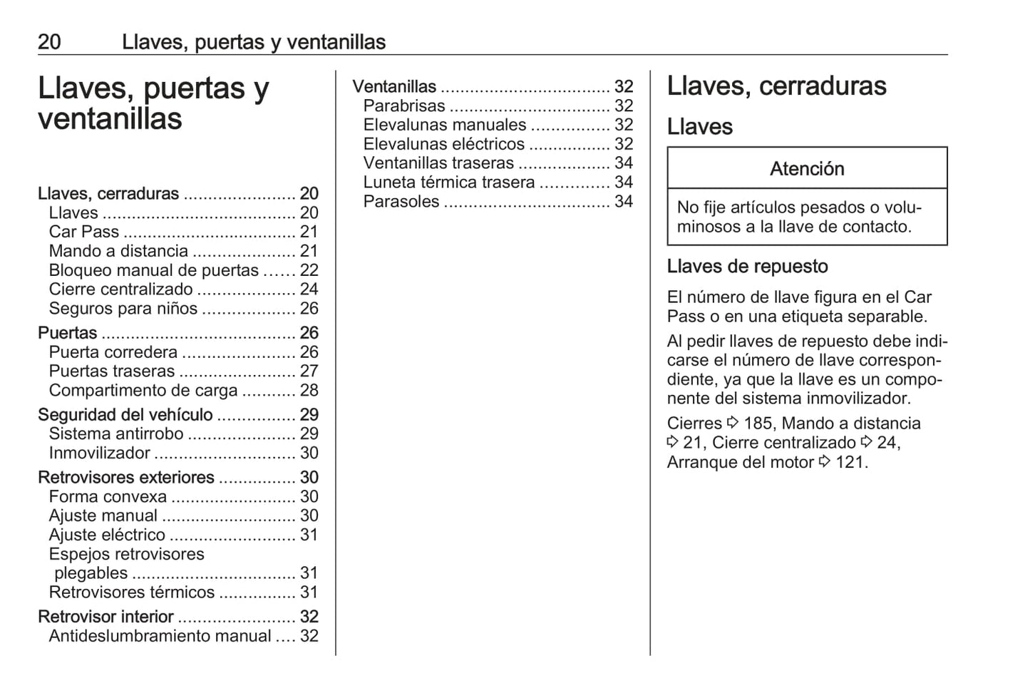 2017 Opel Combo Owner's Manual | Spanish