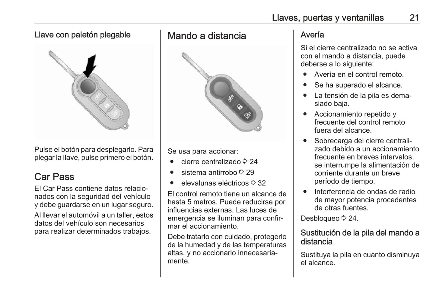 2017 Opel Combo Owner's Manual | Spanish