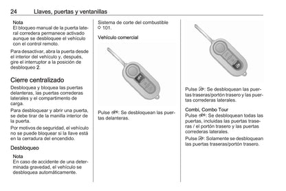 2017 Opel Combo Owner's Manual | Spanish