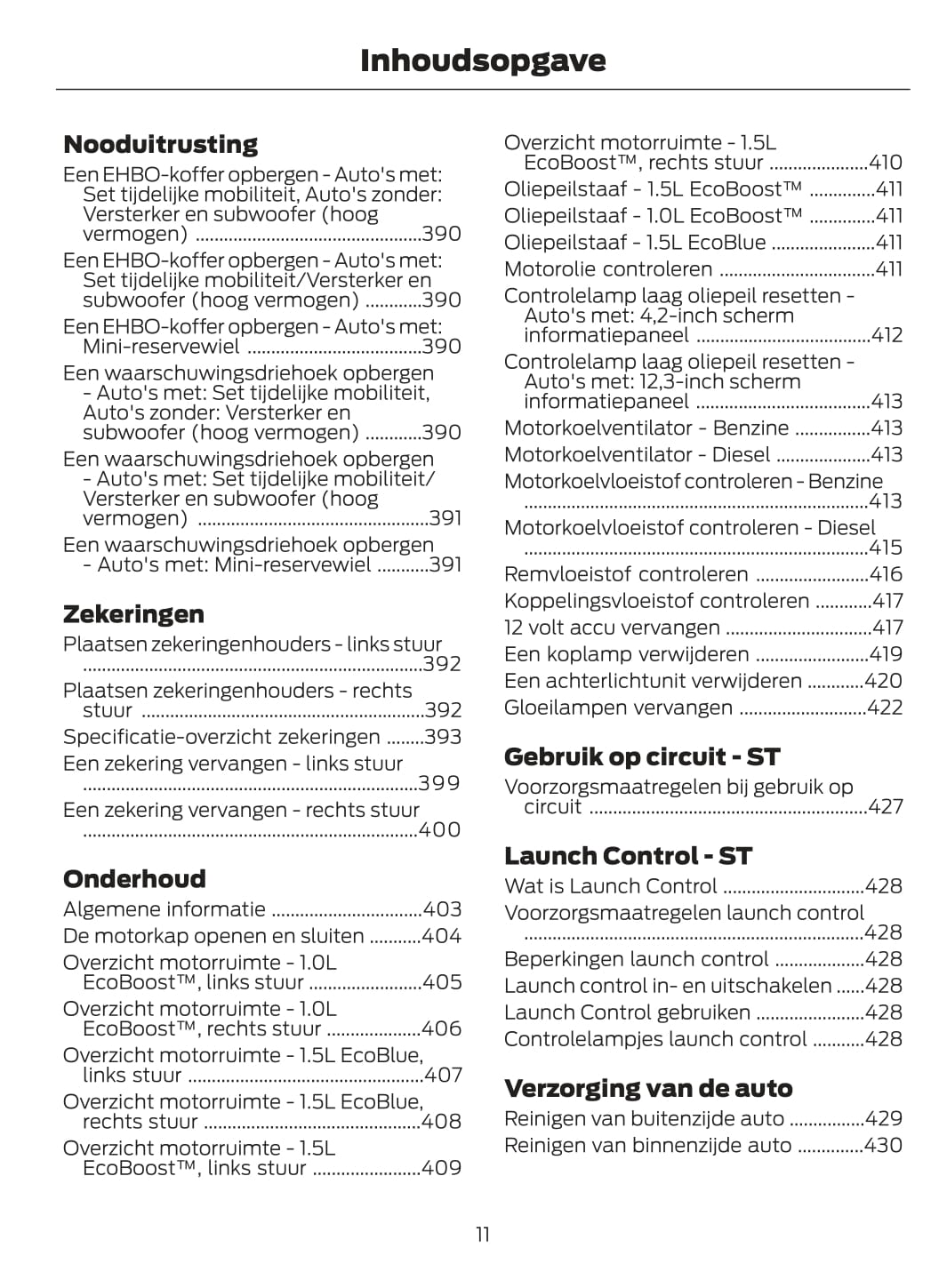 2020-2021 Ford Puma Owner's Manual | Dutch