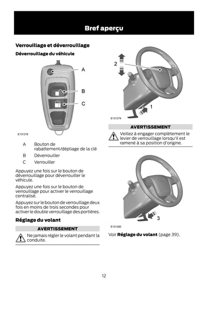 2012 Ford Ranger Gebruikershandleiding | Frans