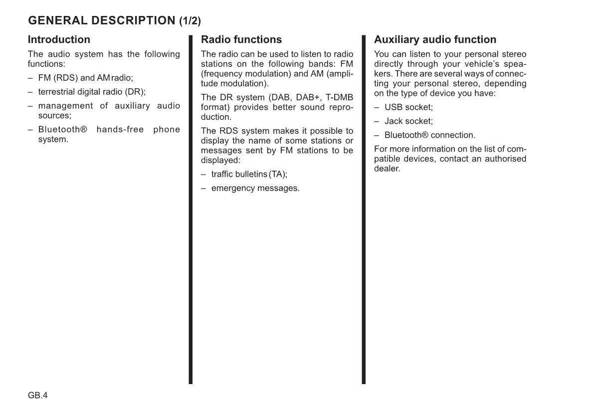 Renault Radio Connect R&Go Owner's Manual 2021 - 2022