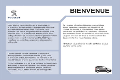 2011-2012 Peugeot Partner Tepee Owner's Manual | French