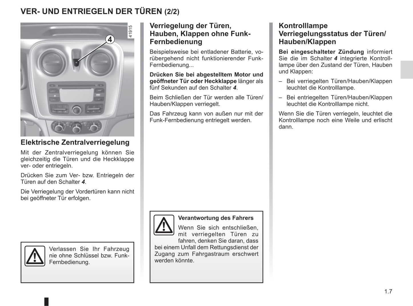 2016-2020 Dacia Sandero Owner's Manual | German