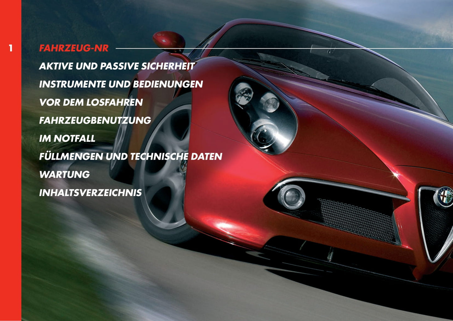 2008 Alfa Romeo 8C Gebruikershandleiding | Duits