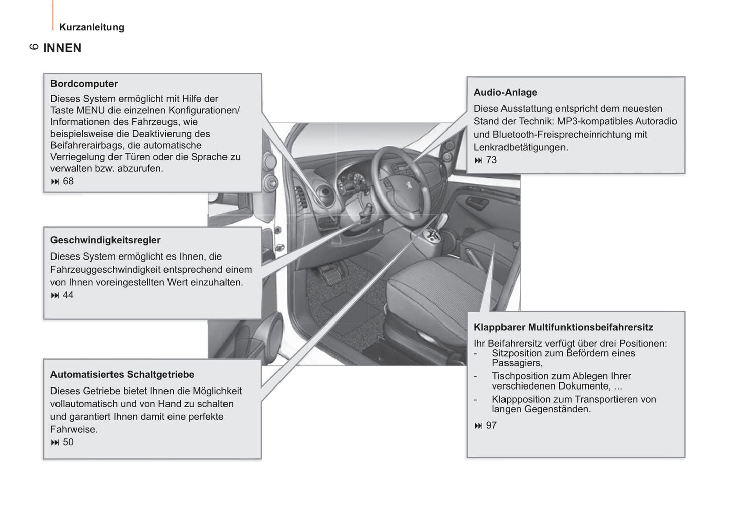 2011-2014 Peugeot Bipper/Bipper Tepee Owner's Manual | German