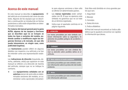 2014-2015 Seat Altea Owner's Manual | Spanish