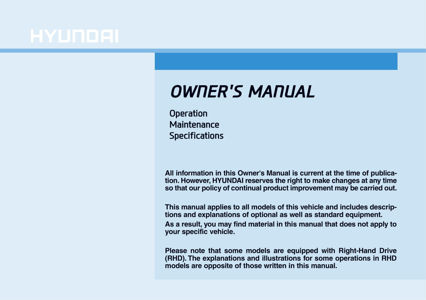 2016-2022 Hyundai Ioniq Hybrid Owner's Manual | English