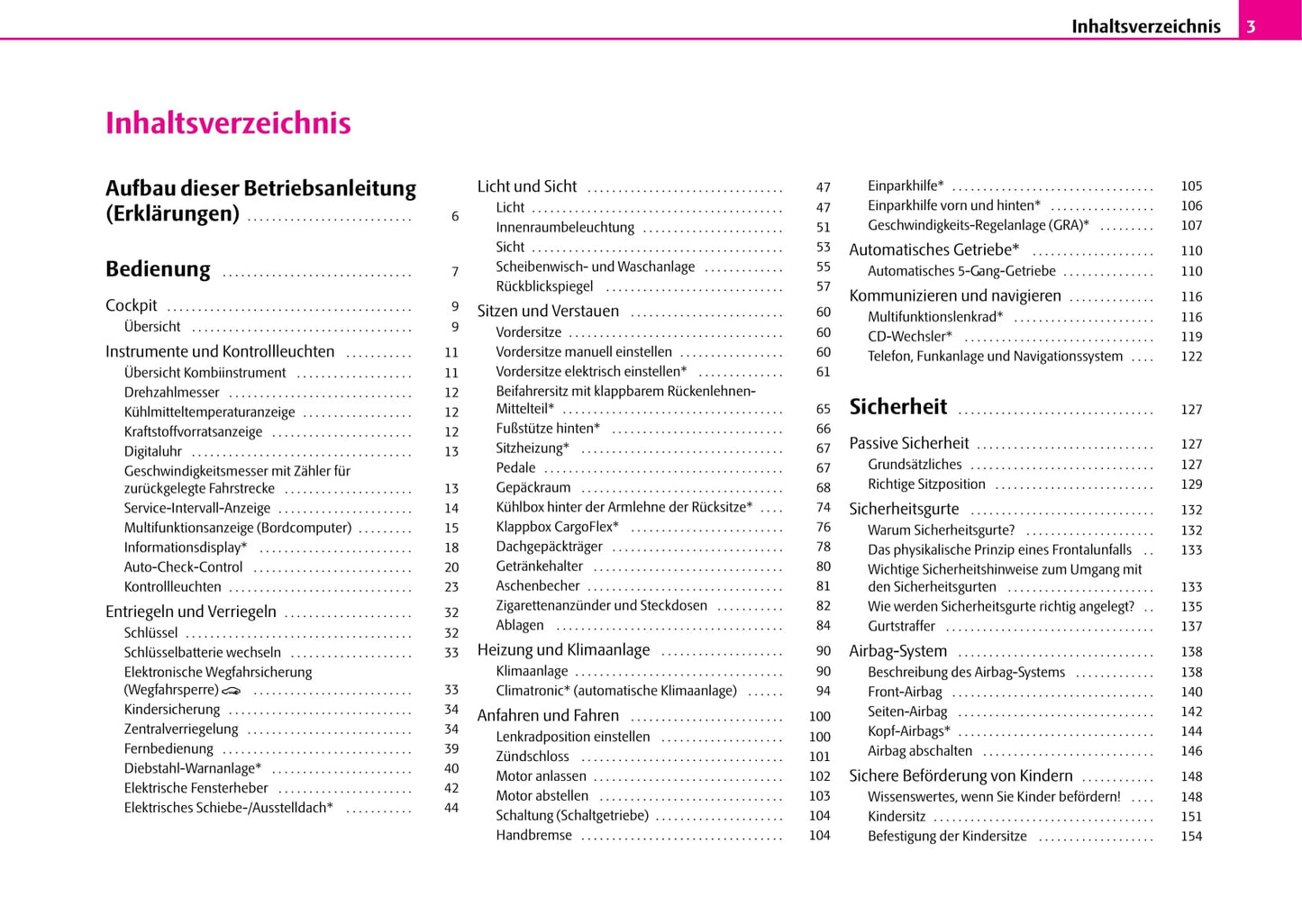 2007-2008 Skoda Superb Owner's Manual | German