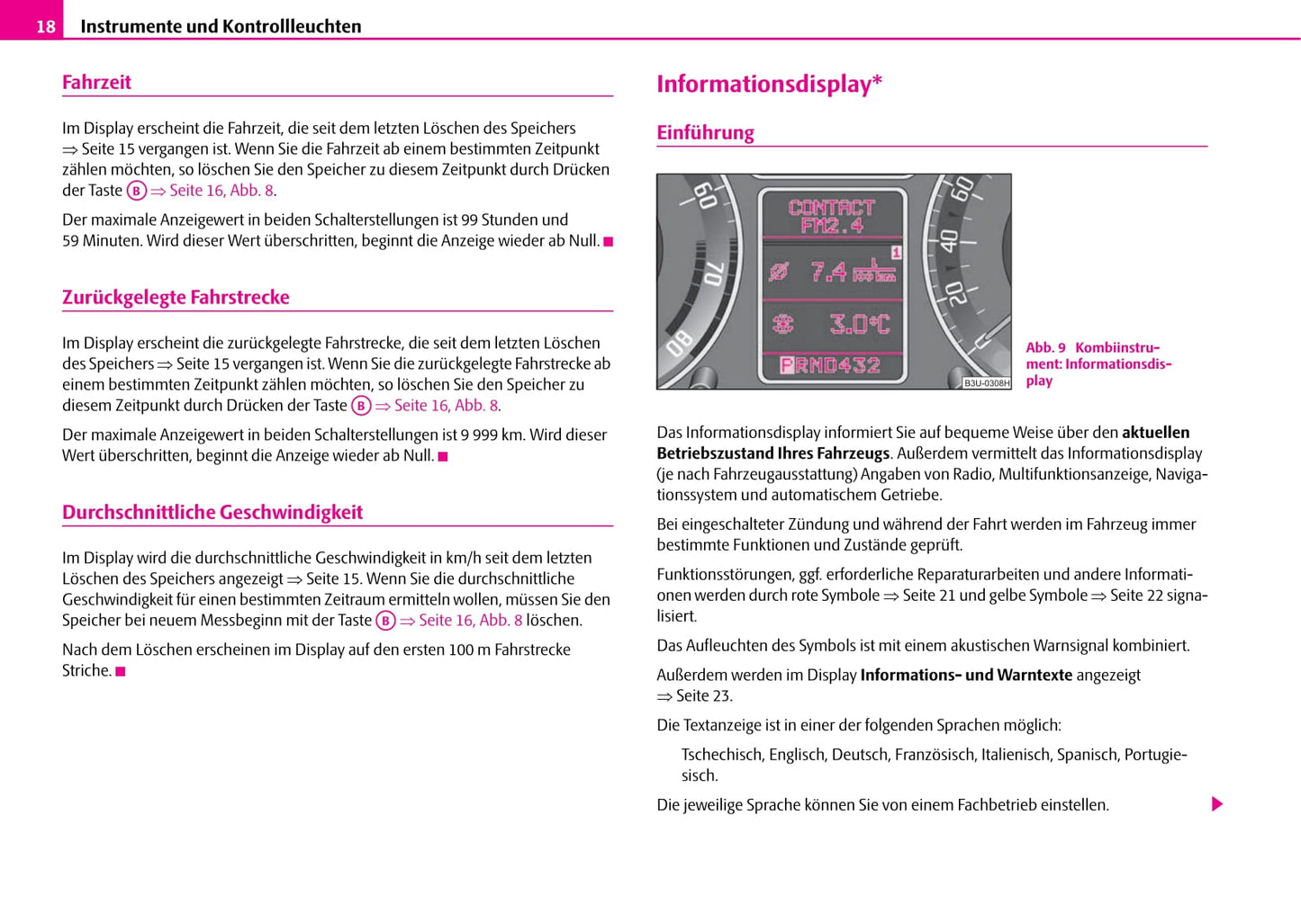 2007-2008 Skoda Superb Owner's Manual | German