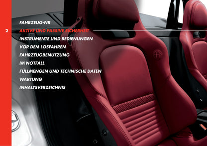 2010 Alfa Romeo 8C Gebruikershandleiding | Duits