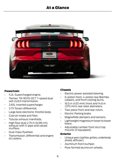 2020 Ford Mustang Shelby GT500 Gebruikershandleiding | Engels