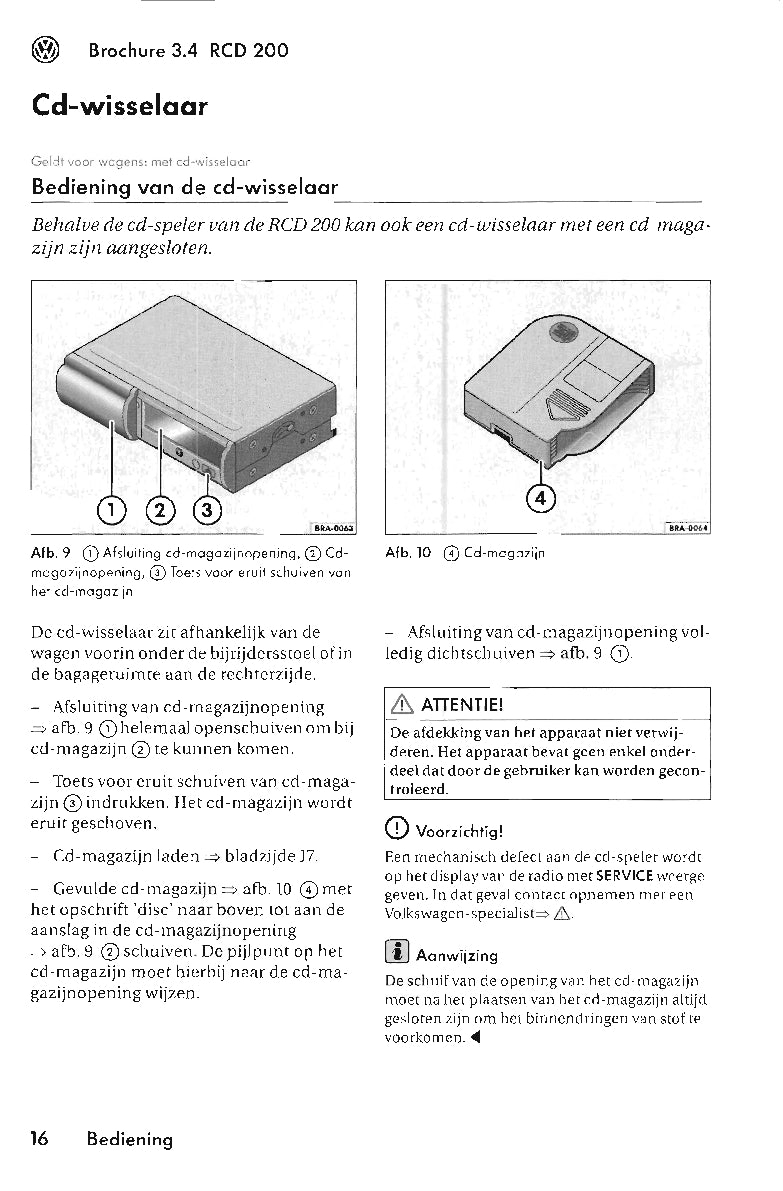 Volkswagen Radio RCD 200 Handleiding 2005