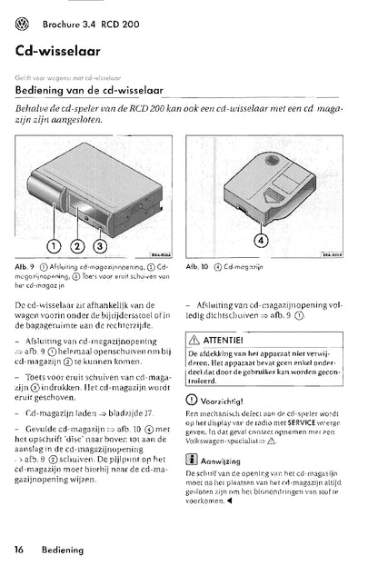 Volkswagen Radio RCD 200 Handleiding 2005