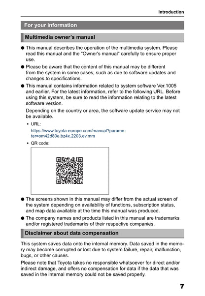 Toyota bZ4X Multimedia Owner's Manual 2022 - 2023