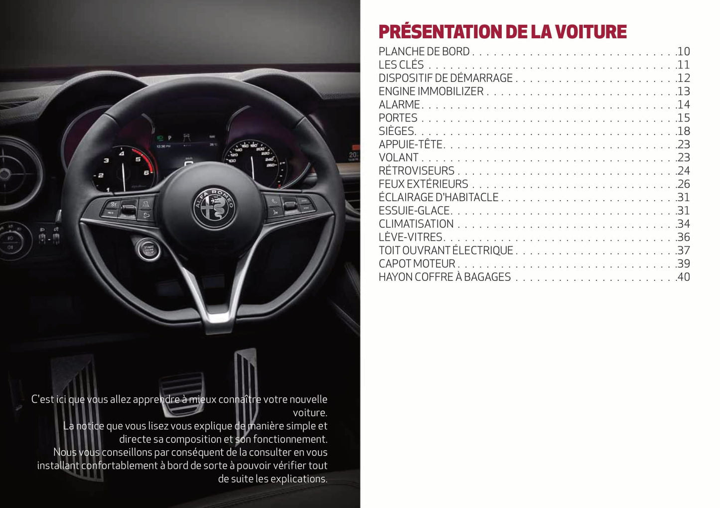 2018-2019 Alfa Romeo Stelvio Owner's Manual | French