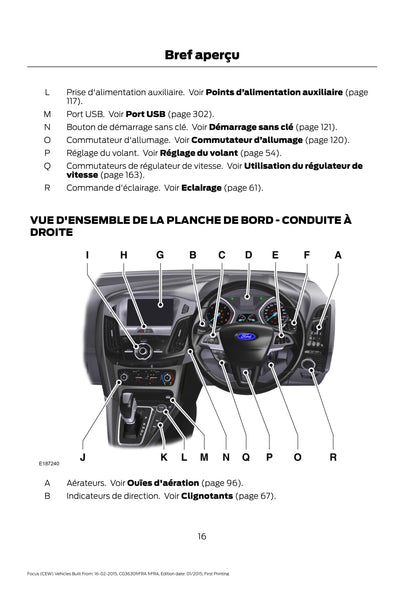 2015 Ford Focus Gebruikershandleiding | Frans