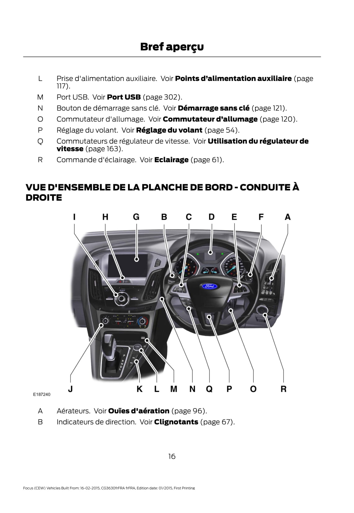 2015 Ford Focus Manuel du propriétaire | Français