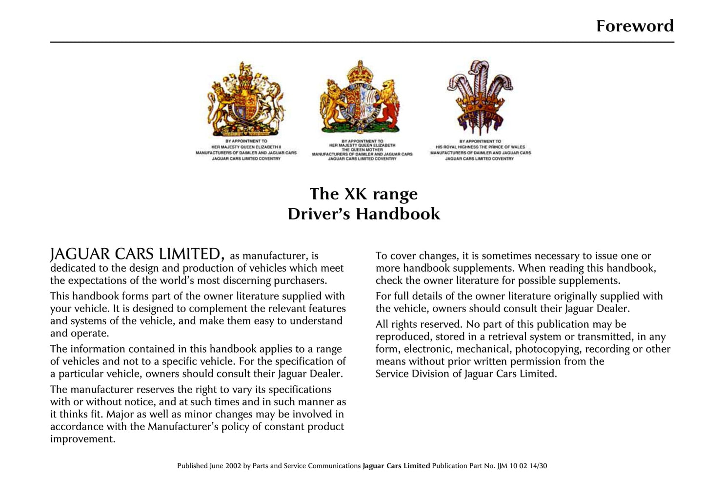 2003 Jaguar XK Gebruikershandleiding | Engels
