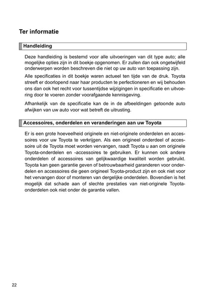 2011-2012 Toyota Verso Owner's Manual | Dutch