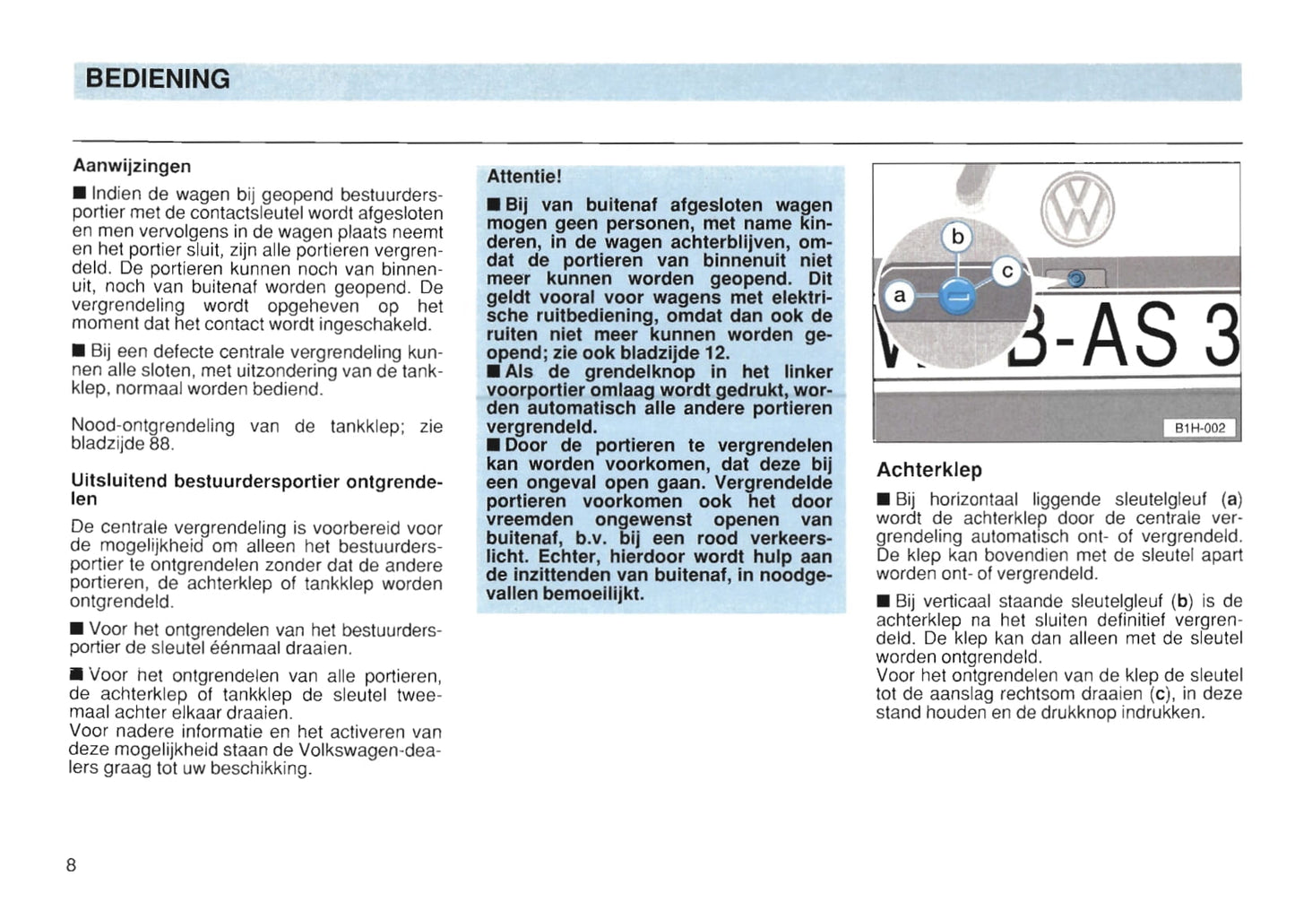 1991-1997 Volkswagen Golf Gebruikershandleiding | Nederlands