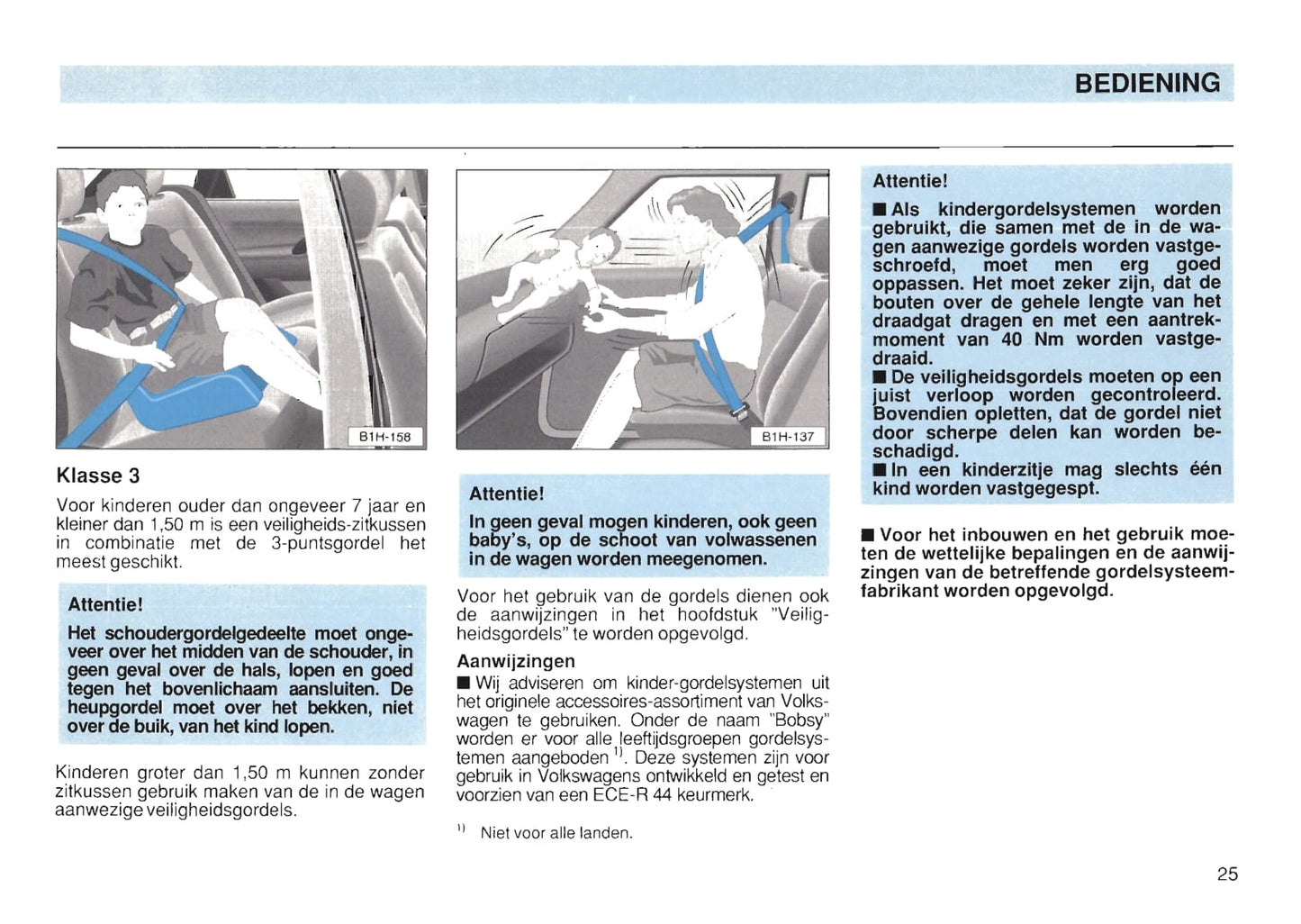 1991-1997 Volkswagen Golf Bedienungsanleitung | Niederländisch