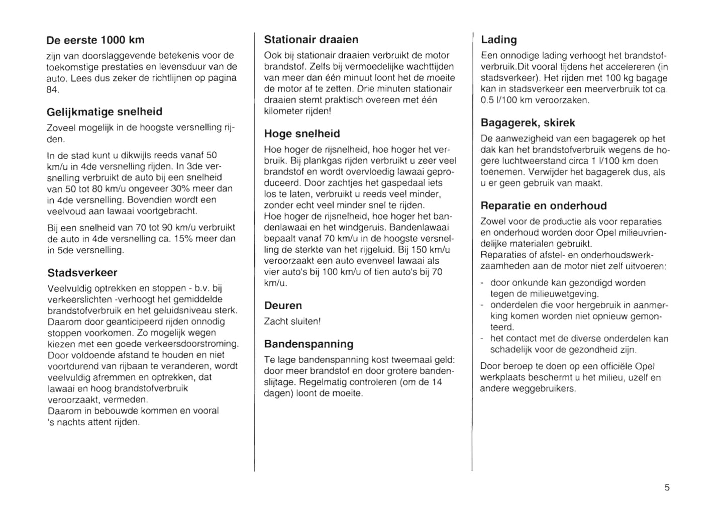 1994-2000 Opel Tigra Owner's Manual | Dutch