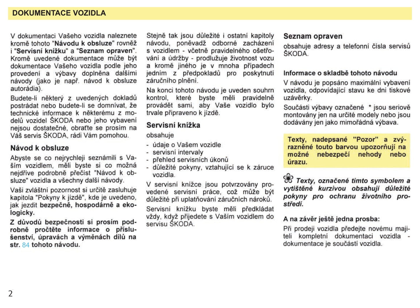1987-1994 Skoda Favorit Gebruikershandleiding | čeština