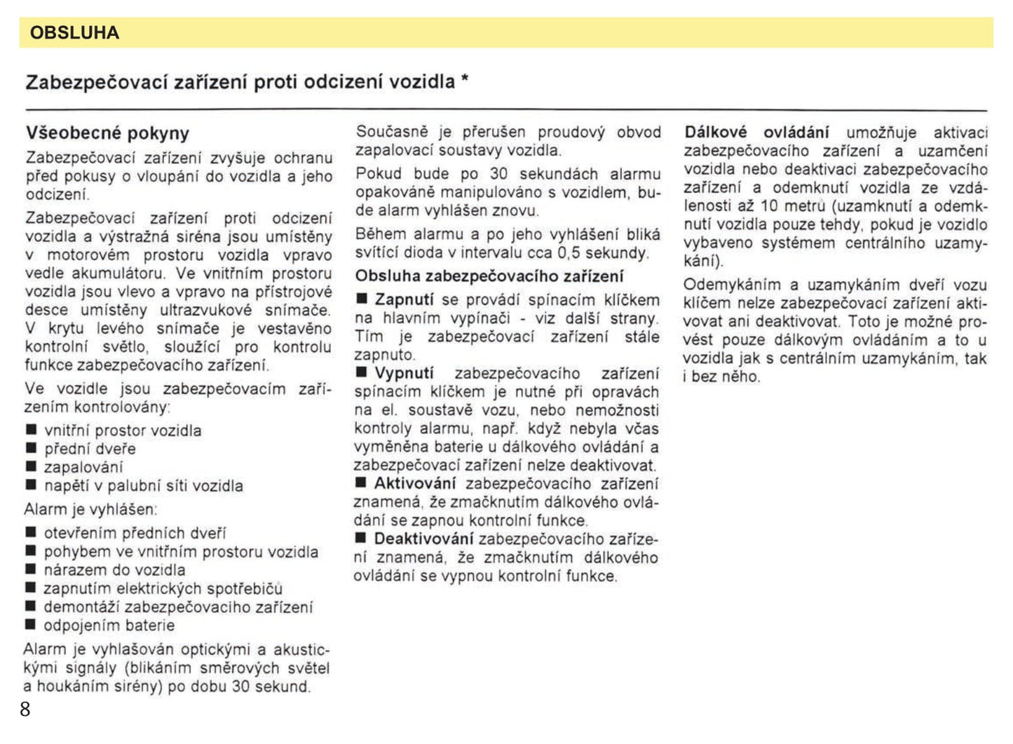 1987-1994 Skoda Favorit Gebruikershandleiding | čeština