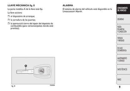 2009-2012 Abarth Punto Evo Gebruikershandleiding | Spaans