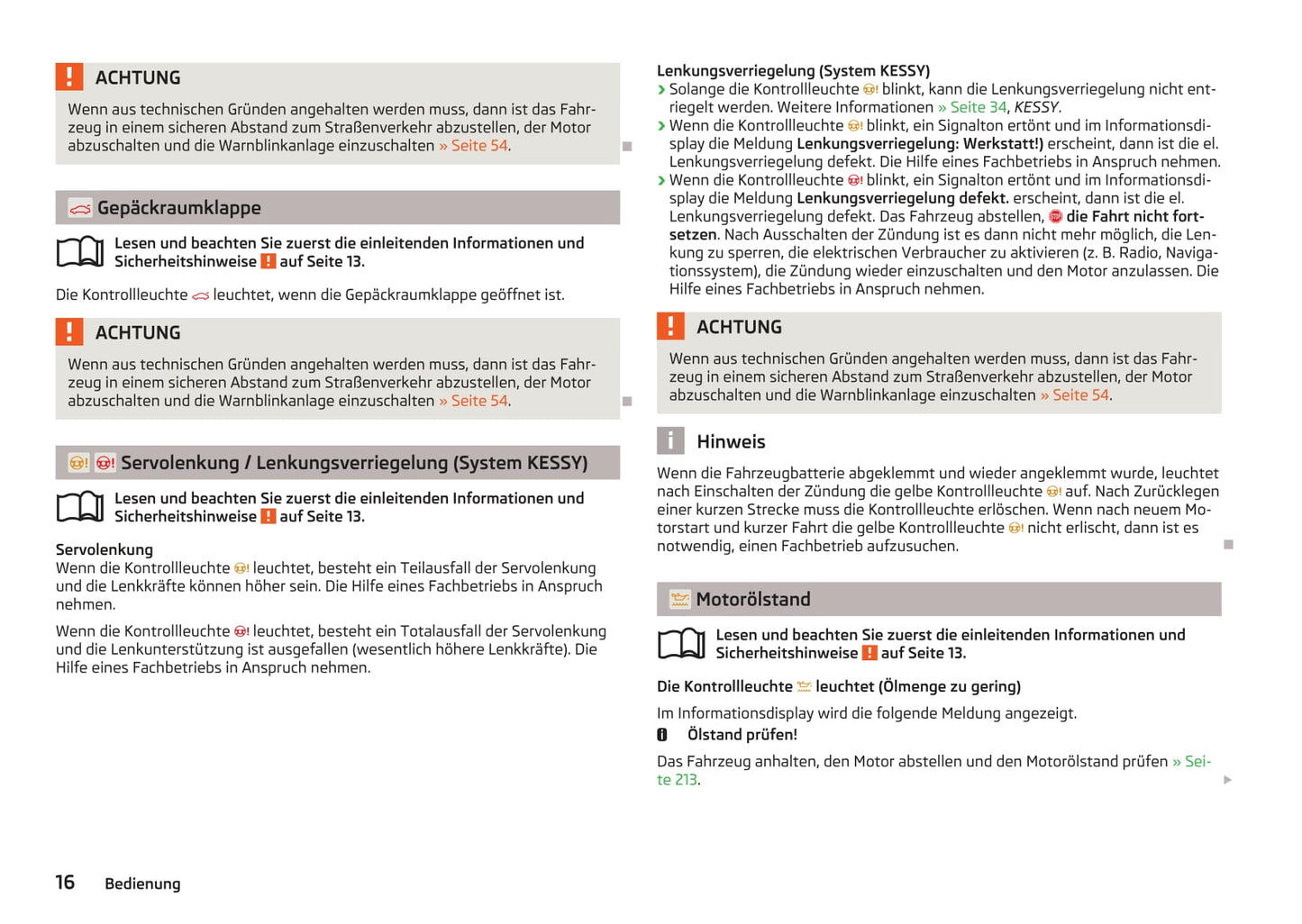 2013-2014 Skoda Superb Owner's Manual | German