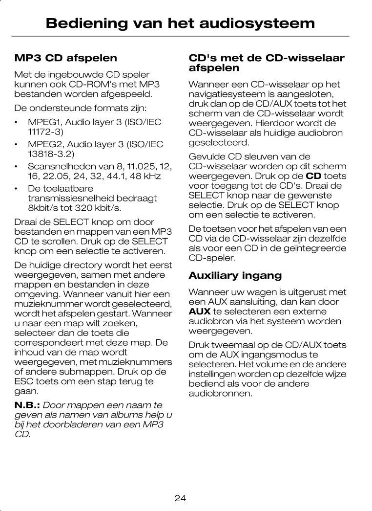 Ford CD-navigatiesysteem Handleiding 2008 - 2011