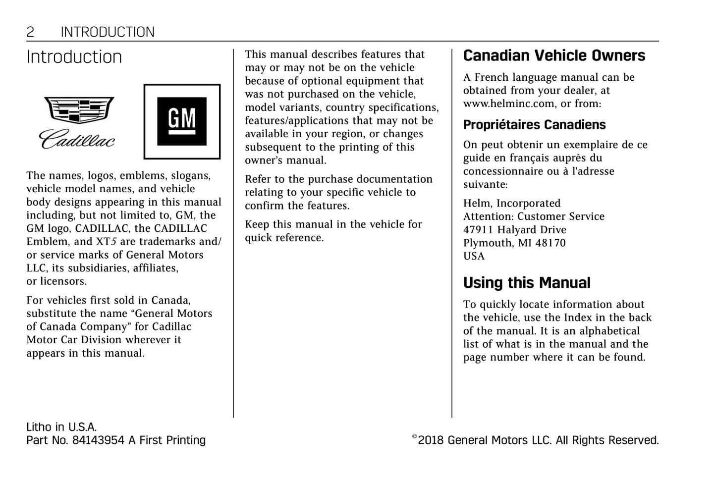 2019 Cadillac XT5 Gebruikershandleiding | Engels
