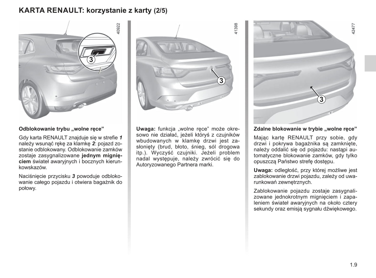 2018-2019 Renault Mégane Owner's Manual | Polish