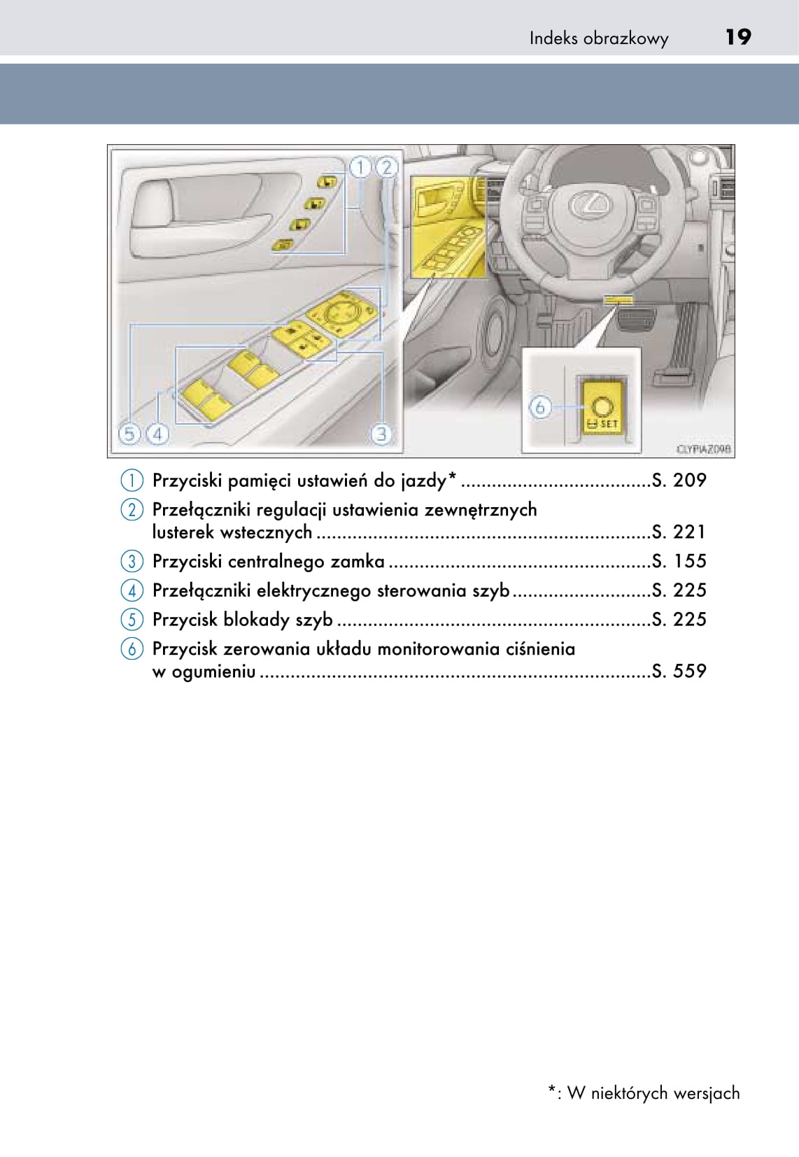 2018-2019 Lexus IS 300h Owner's Manual | Polish