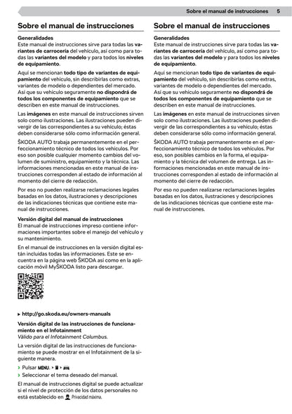2020 Skoda Octavia Gebruikershandleiding | Spaans
