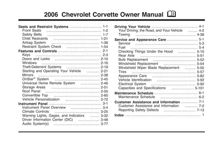 2006 Chevrolet Corvette Gebruikershandleiding | Engels